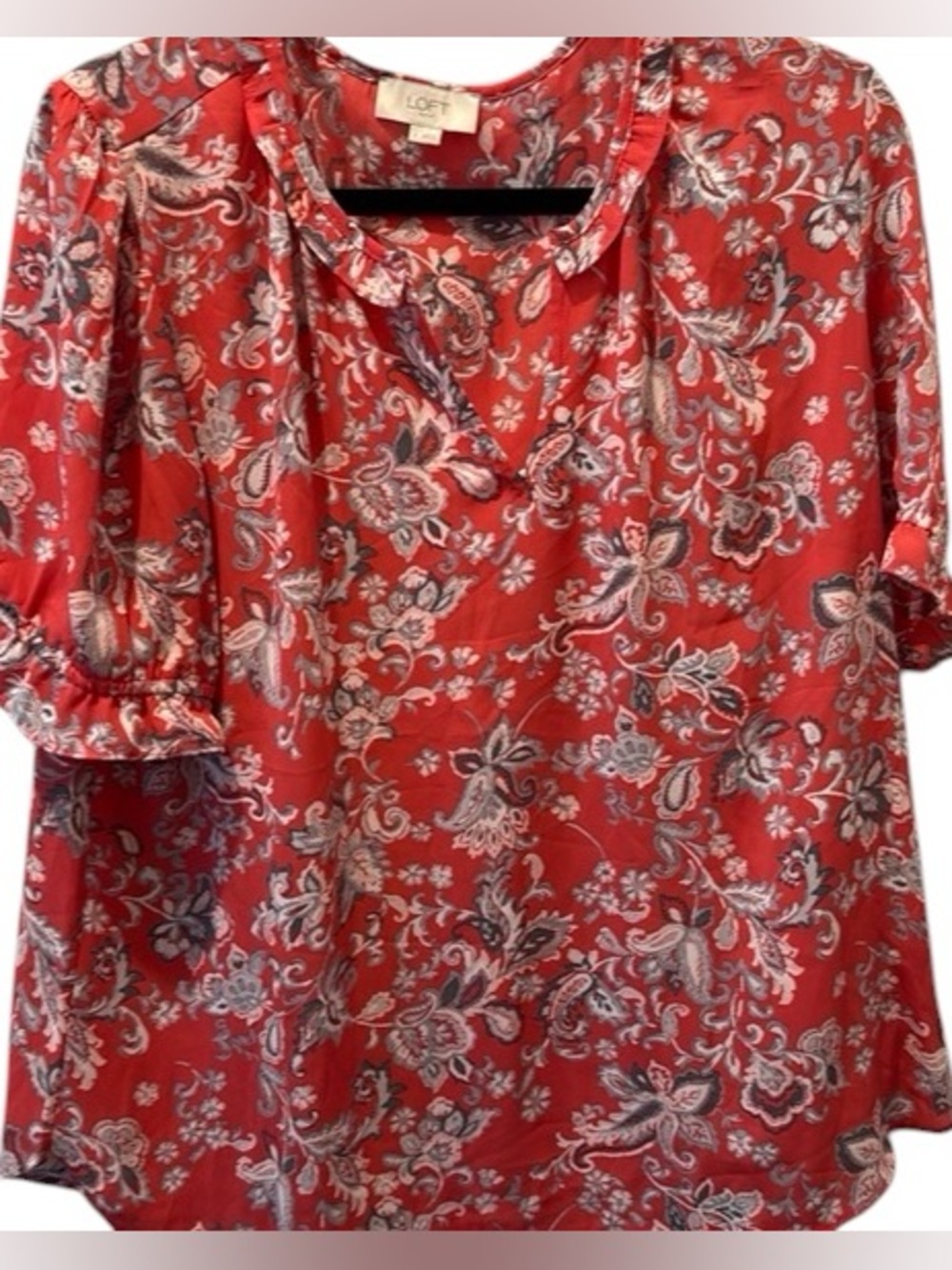 LOFT Outlet Paisley Print Blouse – Women’s XL Boho Peasant Top